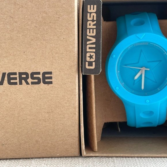 Converse Wristwatch Blue Rubber Band sport Analog Quarts unisex Watch $75 - Picture 8 of 12